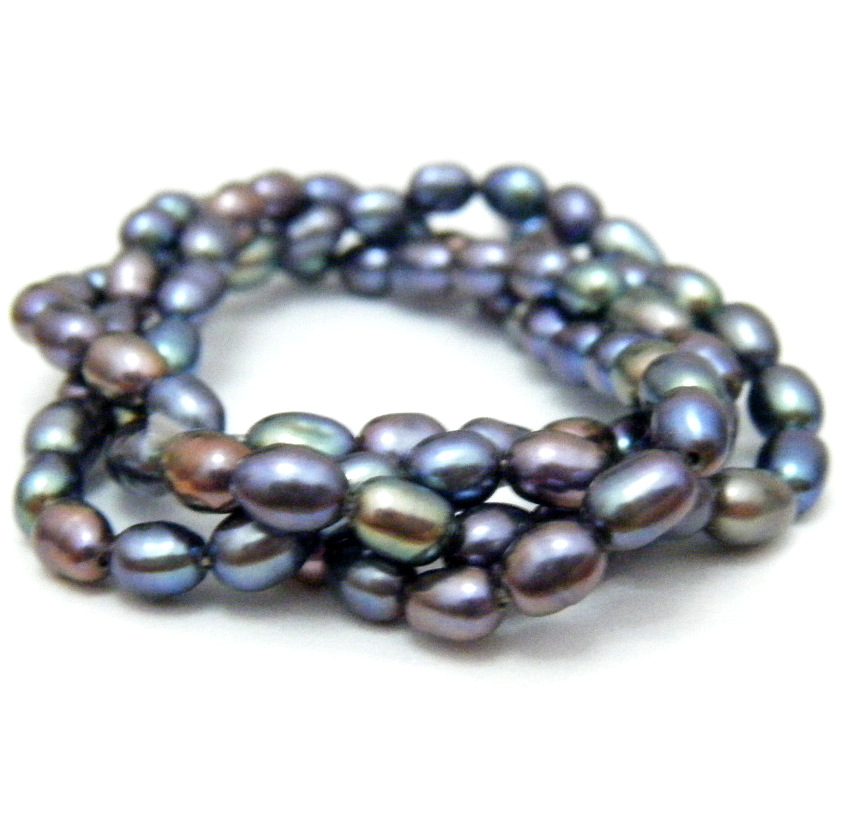 Black 3-3.5mm Rice Pearls